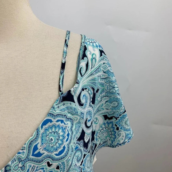 Gigi‎ Parker Women's Paisley Ruffle Sleeveless Tank Top Size S NWT - Picture 6 of 13